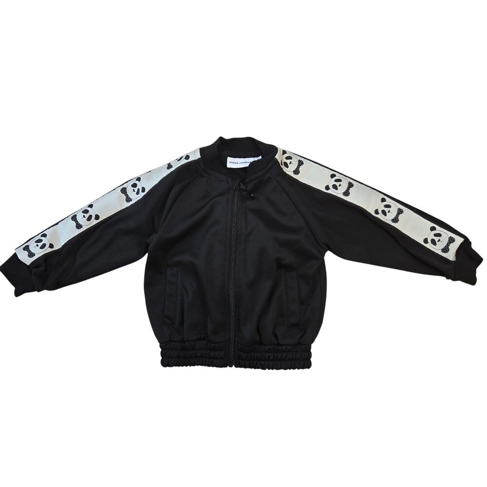 Mini Rodini Panda Track Jacket Size 92/98 black white